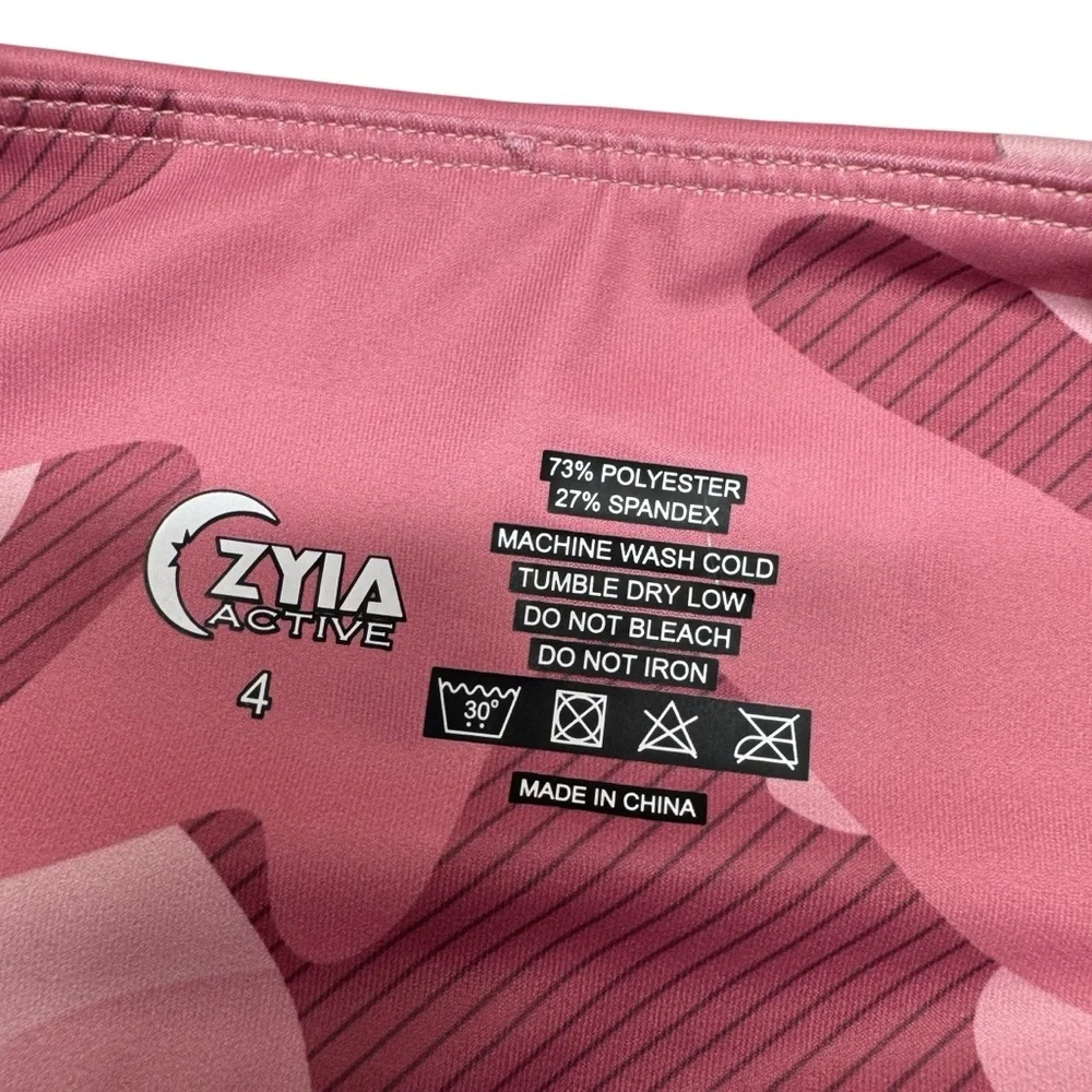 NWT ZYIA Pink Camo Pocket Light n Tight Hi-Rise Capris 20” Leggings Womens 4 - Picture 10 of 15